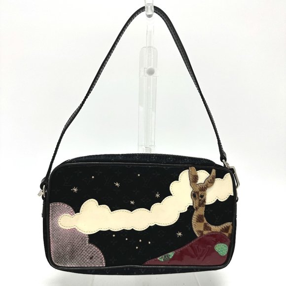 Louis Vuitton M92275 Monogram-Satin Hand Bag Shoulder Shoulder Bag Black - Picture 1 of 10